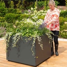 Harrod Square Metal Planters - Anthracite Grey