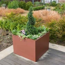 Harrod Square Metal Planters - Corten Effect