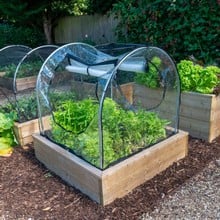 Hoops & Mesh Vented PVC Covers for Wooden Raised Beds