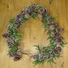 Iced Pine Cone Garland by Floral Silk