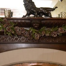 Iced Pine Cone Wreath, Garland & Candle Holder Set Iced Pine Cone Wreath, Garland & Candle Holder Set