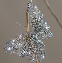 Jewelled Silver Butterfly Tree Decoration by Sia