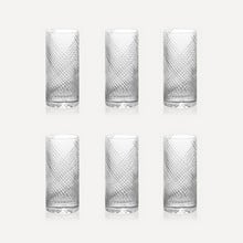 Julia Twisted Cut Crystal Highball Glasses - Set of 6
