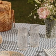 Julia Twisted Cut Crystal Highball Glasses - Set of 6