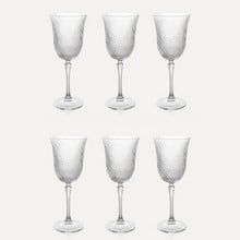 Julia Twisted Cut Crystal Red Wine Glasses - Set of 6