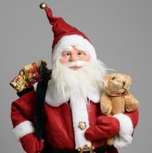 Luxury (60cm) Standing Santa with Teddy by Floral Silk