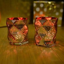 Luxury Glass Tea Light Holders (Set of 2) by Sia