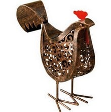 Metal Scroll Solar Hens (Pack of 2)