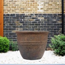 Old Ironstone Lined Cylinder Pot Planter Old Ironstone Lined Cylinder Pot Planter