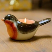 Robin Tea Light Holder by Gisela Graham