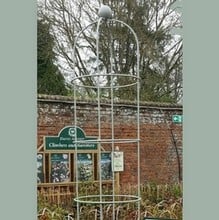 Round Column Wire Obelisk - Pigeon Grey