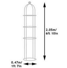 Round Column Wire Obelisk - Pigeon Grey