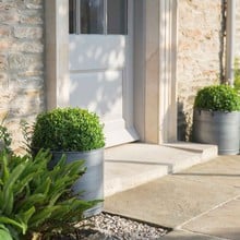 Round Galvanised Steel Planters Set of 2