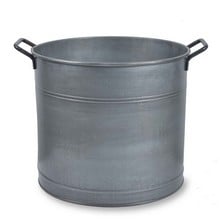 Round Galvanised Steel Planters Set of 2