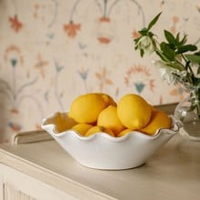 Ruffle Ceramic Bowl - White