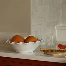 Ruffle Ceramic Bowl - White Ruffle Ceramic Bowl - White