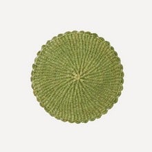 Scalloped Abaca Placemat - Fern
