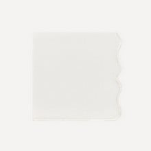 Scalloped Linen Napkin - White