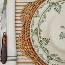 Scalloped Rattan Placemat - Natural