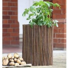 Set of 3 Round Planters with Willow Surrounds Set of 3 Round Planters with Willow Surrounds