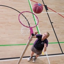 Single Pink Netball Post - Freestanding 10mm Ring