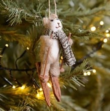 Teddy on Skis Tree Decoration by Gisela Graham