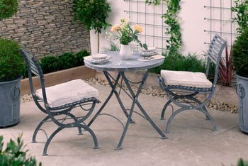 Darsham Bistro Table Set & 2 Chairs (Design A) - Hand Etched Darsham Bistro Table Set & 2 Chairs (Design A) - Hand Etched