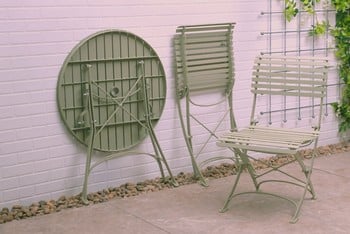 Darsham Bistro Table Set & 2 Chairs (Design B) - Lichen Green