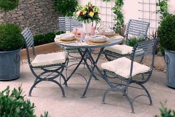 Darsham Dining Table Set & 4 Chairs (Design A) - Hand Etched