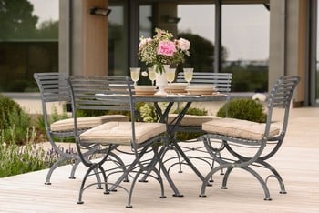 Darsham Dining Table Set & 4 Chairs (Design A) - Hand Etched