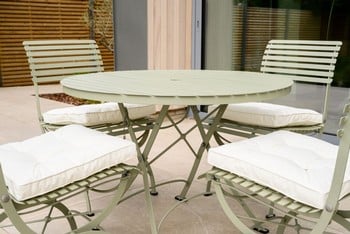 Darsham Dining Table Set & 4 Chairs (Design A) - Lichen Green Darsham Dining Table Set & 4 Chairs (Design A) - Lichen Green