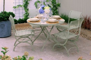 Darsham Dining Table Set & 4 Chairs (Design A) - Lichen Green