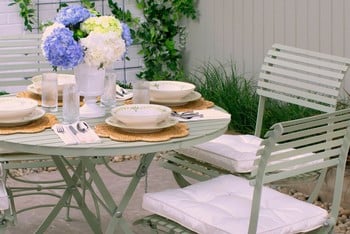 Darsham Dining Table Set & 4 Chairs (Design A) - Lichen Green Darsham Dining Table Set & 4 Chairs (Design A) - Lichen Green