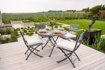 Darsham Dining Table Set & 4 Chairs (Design B) - Hand Etched