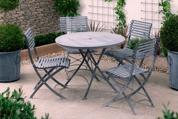 Darsham Dining Table Set & 4 Chairs (Design B) - Hand Etched