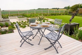 Darsham Dining Table Set & 4 Chairs (Design B) - Hand Etched