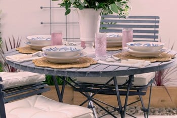 Darsham Dining Table Set & 4 Chairs (Design B) - Hand Etched