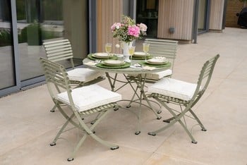 Darsham Dining Table Set & 4 Chairs (Design B) - Lichen Green Darsham Dining Table Set & 4 Chairs (Design B) - Lichen Green