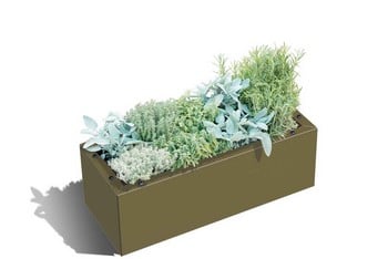 Harrod Trough Metal Planters - Heritage Green