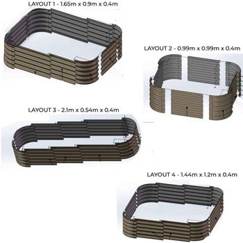 4-in-1 Modular Metal Raised Bed