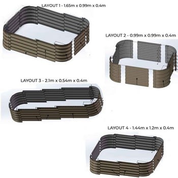 4-in-1 Modular Metal Raised Bed