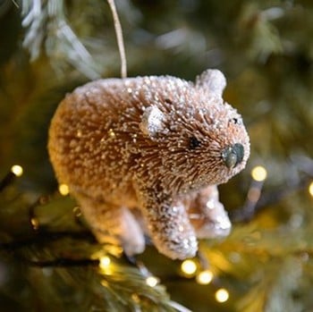 Bristle Bear Tree Decorations (set of 2) by Gisela Graham