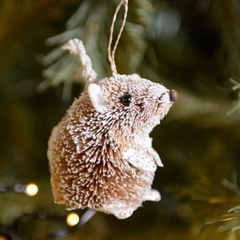 Bristle Rabbit and Mouse Tree Decorations by Gisela Graham