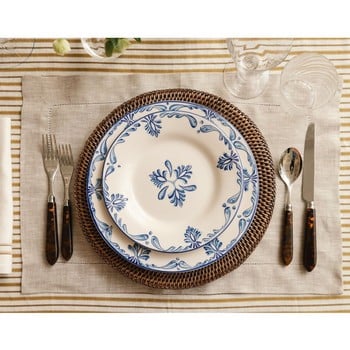 Classic Hemstitch Linen Placement - Natural