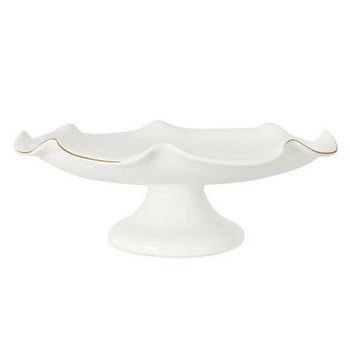 Claudia Wavy Footed Bowl - White