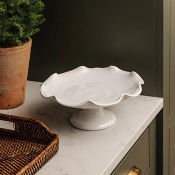Claudia Wavy Footed Bowl - White