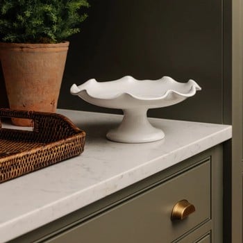 Claudia Wavy Footed Bowl - White