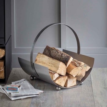 Contemporary Steel Log Carrier Contemporary Steel Log Carrier