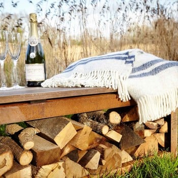 Corten Garden Bench & Log Store Corten Garden Bench & Log Store