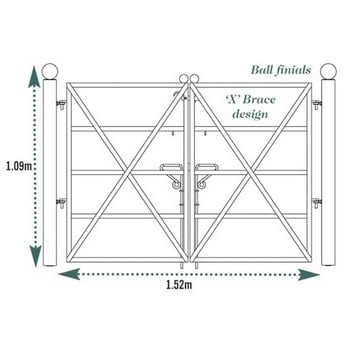 Estate Fence Gate - 'X' Brace Design